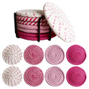 Axyaa Cotton Woven Coasters Set of 8 - Minimalist Absorbent Drink Coasters