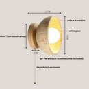 Axyaa LED Wall Light with Wood Base, Natural Yellow Travertine, Modern Nordic Design