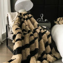 Axyaa Plush Faux Fox Fur Blanket: Luxury Weighted Sofa Throw for Winter & Autumn
