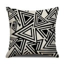 Axyaa Geometric Line Print Linen Cushion Cover - Home & Car Decor Pillowcase