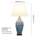Axyaa Blue Ceramic Table Lamp for Luxury Living Room, Bedroom, Study, Hotel or Office