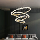 Axyaa Crystal Pendant Ring Chandelier for Luxury Interior Decor