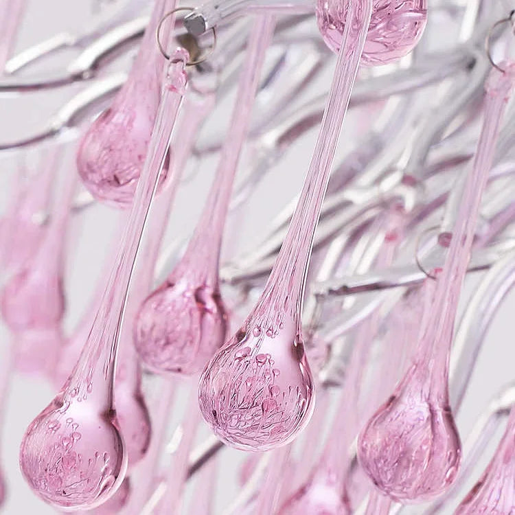 Axyaa Pink Crystal Chandelier for Children's Room Luxury Decor