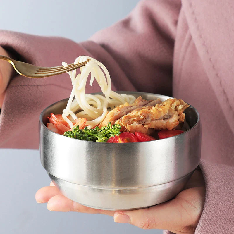 Axyaa Stainless Steel Rice Bowl for Kids and Soup, Noodle Bowl Kitchen Tool.