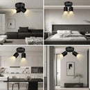 Axyaa LED Ceiling Light: 350° Rotatable Dual GU10 Wall Light, Black