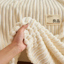 Axyaa Flannel Rabbit Fur Throw Blanket for Sofa, Soft & Cozy Winter Nap Blanket