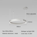 Axyaa Modern Semicircular LED Chandelier for Dining Living Bedroom in Black White