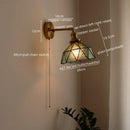 Axyaa Vintage Copper Glass Wall Sconce Indoor Bedside Light Fixture