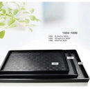 Axyaa Melamine European Rectangle Plate Set Glossy Wood Grain Finish