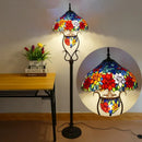 Axyaa Tiffany Stained Glass Floor Lamp - Retro American Style for Living Room & Bedroom