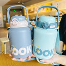 Axyaa Kids' 1100ML Stainless Steel Straw Thermos Insulation Cup