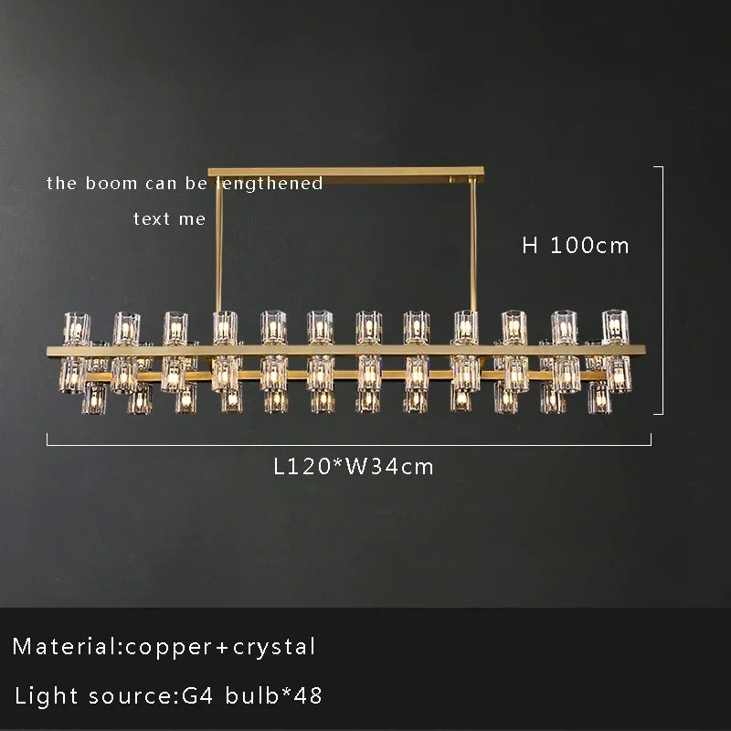 Axyaa Black Brass Crystal Chandelier - High Quality Luxury Ceiling Hanging Lamp