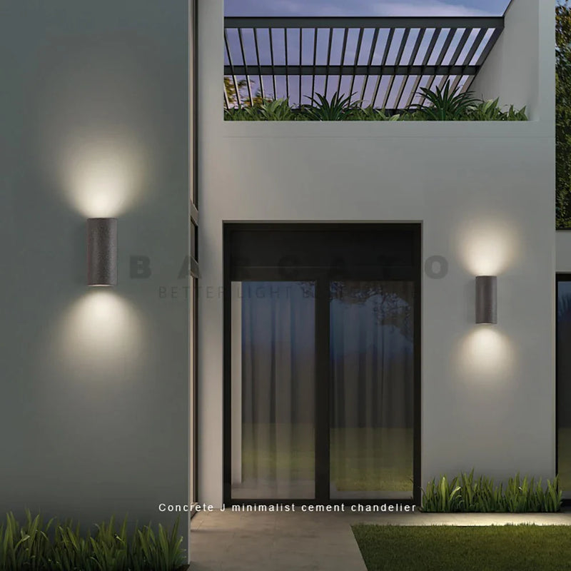 Axyaa Waterproof Outdoor Wall Sconce Black White Gray Cement - Up Down GU10 Bulb