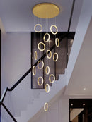 Axyaa Circular Nordic LED Pendant Lamp for Modern Living Room Lighting