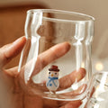 Axyaa 3D Christmas Theme Glass Mug 450ml - Ideal Gift for Girls, Kids, and Lovers