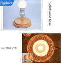 Axyaa Vintage Rattan LED Table Lamp - Dimmable Night Light for Bedroom and Living Room