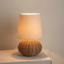 Rattan Desk Lamp Japanese Style LED Table Lamp for Bedroom Living Room by Axyaa