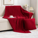 Axyaa Knitted Four-Season Sofa Blanket - Solid Color Office Living Room Nap Blanket
