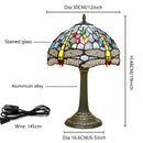 Dragonfly Stained Glass Table Lamp 12" for Bedroom Living Room Axyaa Brand