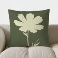 Axyaa Green & White Flower Pattern Pillow Cover for Sofa, Bedroom, Car