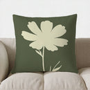 Axyaa Green & White Flower Pattern Pillow Cover for Sofa, Bedroom, Car