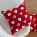 Axyaa Heart Embroidery Decorative Pillow Cover - Valentine's Day Cushion Cover