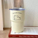 Axyaa Cat Cold Coffee Cup Stainless Steel Thermal Mug Bottle with Lid