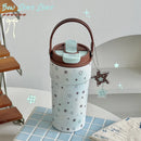 Axyaa Star Thermos Bottle 500ml Cute Kawaii Stainless Steel Ceramic Coffee Cup