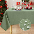 Axyaa Waterproof Faux Linen Tablecloth for Kitchen Dining, Rectangle Table Cover