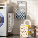 Axyaa Folding Plastic Laundry Basket: Wall-Mounted Hamper & Bathroom Organizer