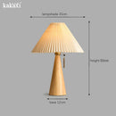 Axyaa Vintage Solid Wood Table Lamp for Bedroom with E27 Socket