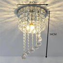 Axyaa Crystal LED Pendant Lamp for Restaurant Bar Counter, Minimalist Design