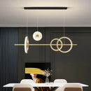 Axyaa Modern Living Room Dining Pendant Chandeliers - Black Gold Restaurant Lighting