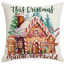 Gingerbread House & Candy Pillows Cushion Cover by Axyaa for Sofa, Bedroom, Car