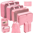 Axyaa 8-Piece Solid Color Travel Packing Cubes Set for Organizing Clothes and Toiletries