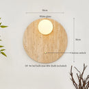 Axyaa Wabi Sabi LED Wall Lamps White Glass Yellow Travertine Light Fixture