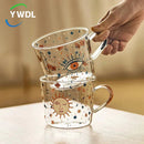 Axya Glass Scale Handgrip Mug Set - 500ml Breakfast Milk Coffee Tumbler