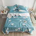 Axyaa Cotton Summer Quilt 4-Piece Set, Single Size, Thin and Washable