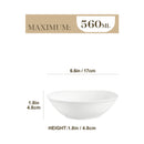 Axyaa Elisa Porcelain Soup Cereal Salad Dessert Bowl Set, 6-Piece 6.7"