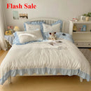 Axyaa Lace Embroidery Girl Heart Bed Four-Piece Set Cotton Summer SheetQuilt Cover