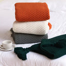 Axyaa Dark Green Imitation Cashmere Shawl Blanket for Sofa Decor & Bedspread