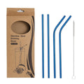 Axyaa Stainless Steel Straws Set - Reusable, Washable, Ideal for Smoothies, Juice