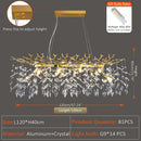 Axyaa Golden Branch Crystal Chandelier for Minimalist Living Room Home Lighting
