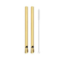 Axyaa Stainless Steel Straw Spoon Set with Brush - Durable, Reusable, & Stylish