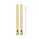 Axyaa Stainless Steel Straw Spoon Set with Brush - Durable, Reusable, & Stylish