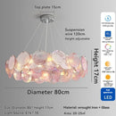 Axyaa Pink Glass Ceiling Chandelier Luxury Hanging Light French Vintage Pendant Lamp