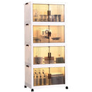 Axyaa 5-Layer Folding Storage Cabinet with Wheels, Large Capacity Organizer