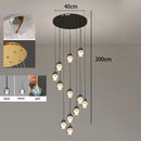 Axyaa Crystal Chandelier Stair Pendant Lamp Living Room Pendant Lights