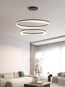Axyaa Modern LED Circle Pendant Lights Dimmable Chandelier for Living Room Bedroom Home