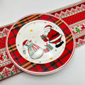 Axyaa Cartoon Relief Christmas Plate - 8-inch Circular Ceramic Shallow Tableware